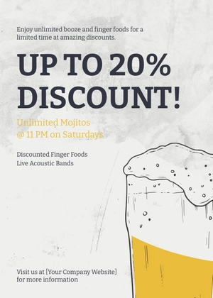 Free Modern Happy Hour Table Tent Template to Edit Online