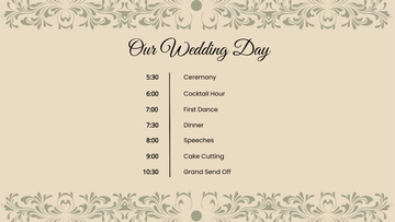 Free Wedding Timeline Wallpaper Template to Edit Online