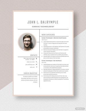 Cardiac Technologist Resume