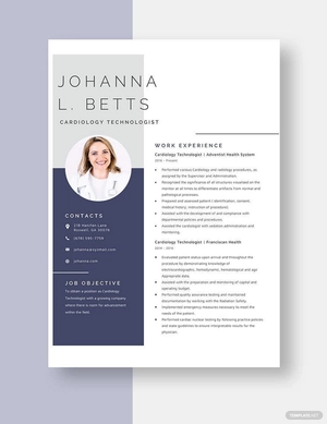 Cardiology Technologist Resume