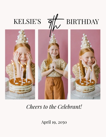 Free Birthday Design Photo Book Template to Edit Online