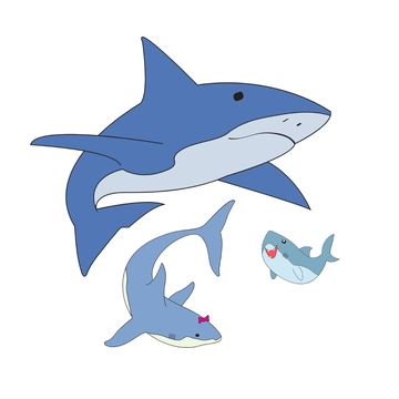 Free Shark Family Clipart Template to Edit Online