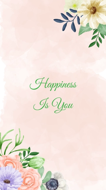 Free Watercolor Wedding Flower Mobile Wallpaper Template to Edit Online