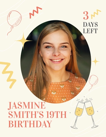 Free Birthday Countdown Flyer Template to Edit Online