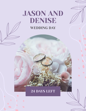 Free Wedding Day Countdown Flyer Template to Edit Online