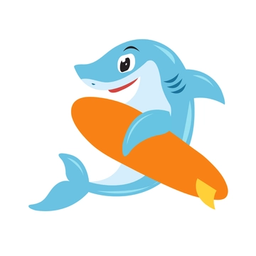 Free Surfing Shark Clipart Template to Edit Online