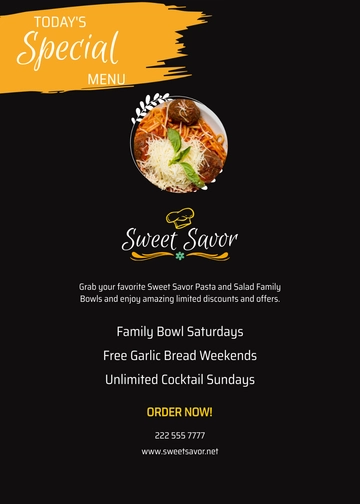 Free Todays Specials Table Tent Template to Edit Online