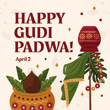 Free Happy Gudi Padwa Instagram Post Template to Edit Online