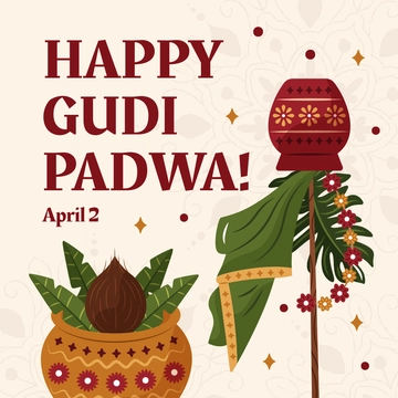 Free Happy Gudi Padwa Linkedin Post Template to Edit Online