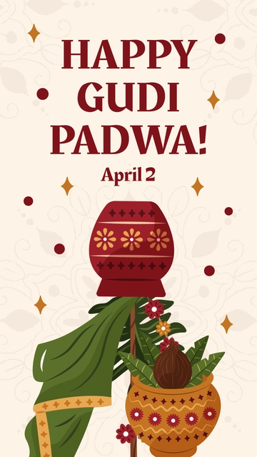 Free Happy Gudi Padwa Instagram Story Template to Edit Online