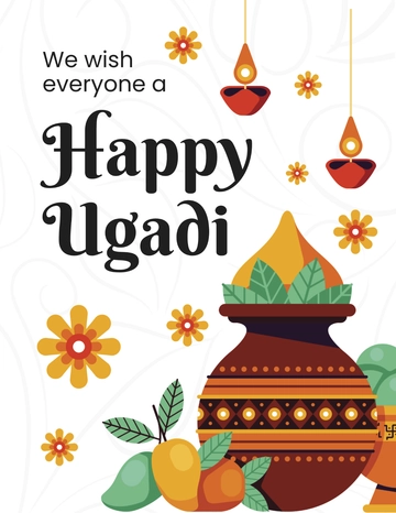 Free Ugadi Wishes Flyer Template to Edit Online