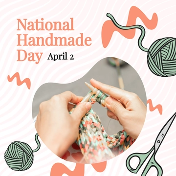 Free National Handmade Day Linkedin Post Template to Edit Online