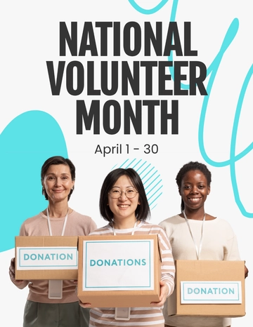 Free National Volunteer Month Flyer Template to Edit Online