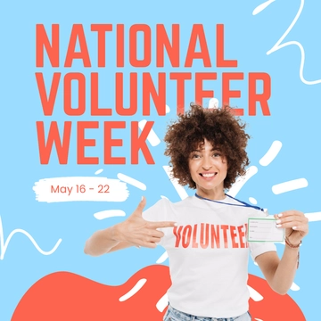 Free National Volunteer Week Instagram Post Template to Edit Online