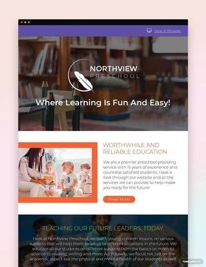 Preschool Monthly Newsletter Template
