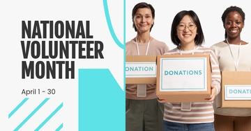Free National Volunteer Month Facebook Post Template to Edit Online
