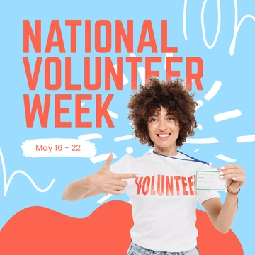 Free National Volunteer Week Linkedin Post Template to Edit Online