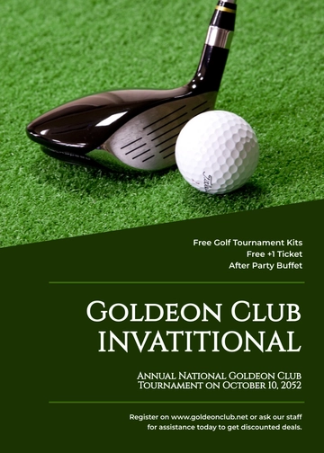 Free Golf Tournament Table Tent Template to Edit Online