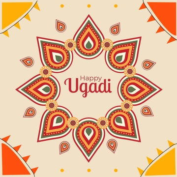 Free Decorative Happy Ugadi vector Template to Edit Online