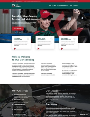 Car Repair PSD Landing Page Template