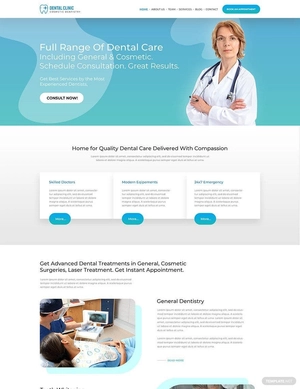 Dentist Dental Clinic PSD Landing Page Template