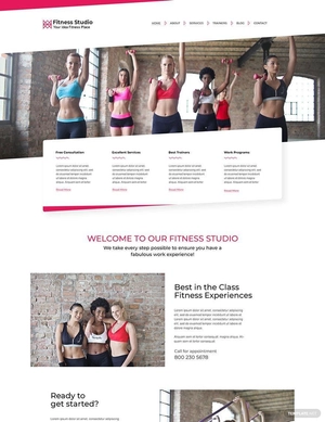 Fitness Studio PSD Landing Page Template