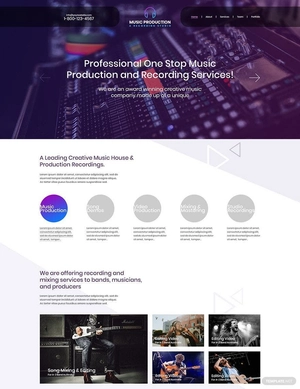 Music Production PSD Landing Page Template