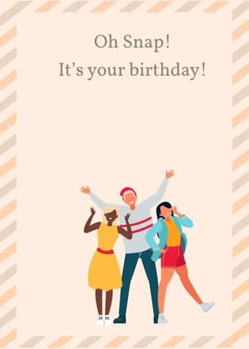 Free Minimalist Birthday Snap Card Template to Edit Online