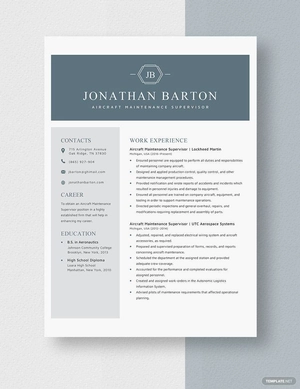 Aircraft Maintenance Supervisor Resume