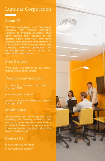 Free Business One Sheet Template to Edit Online