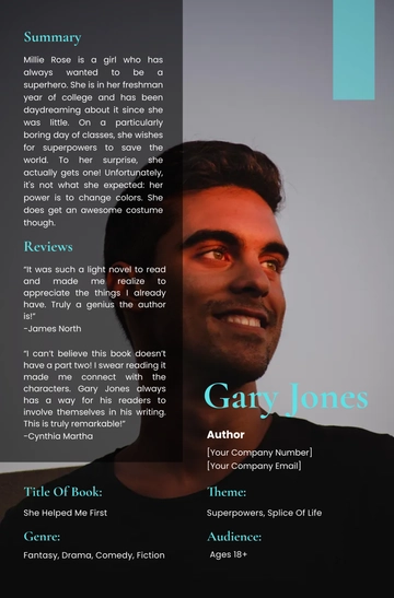 Free Author One Sheet Template to Edit Online