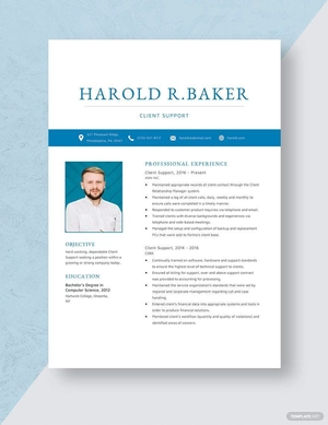 Client Support Resume