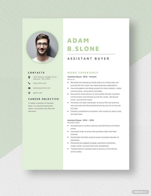 Assistant Buyer Resume