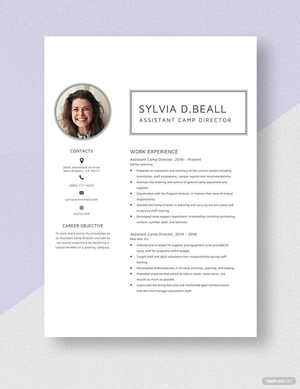 Assistant Camp Director Resume