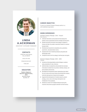 Assistant Category Manager Resume