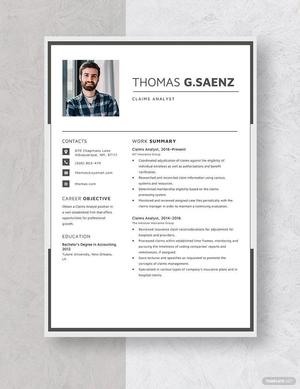 Claims Analyst Resume
