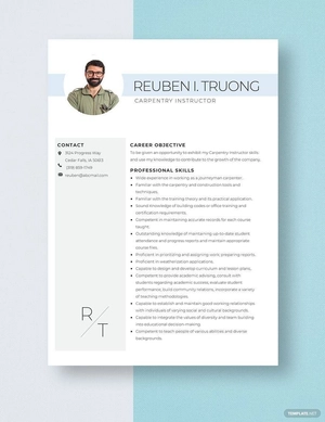 Carpentry Instructor Resume