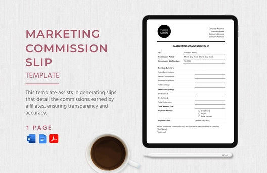 Marketing Commission Slip Template
