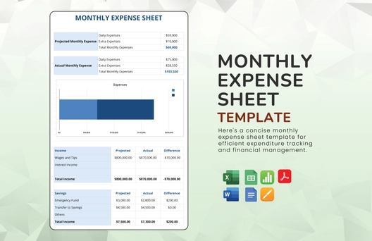 Monthly Expense Sheet Template