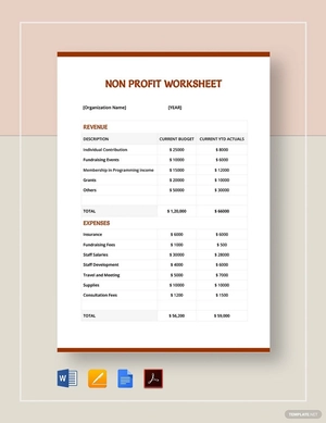 Non Profit Sheet Template Non Profit Sheet Template