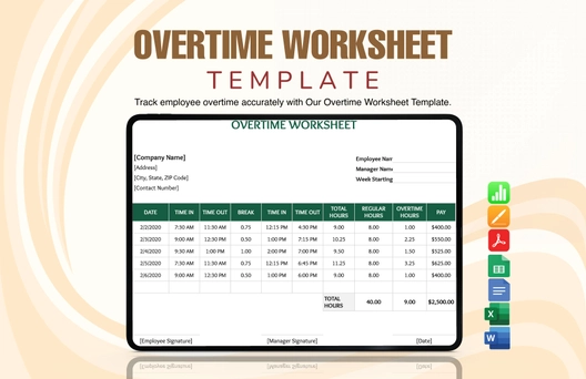 Overtime Worksheet Template