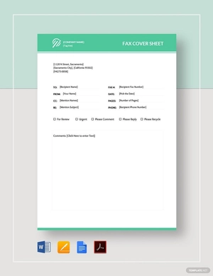 Personal Fax Cover Sheet Template