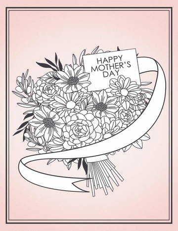 Free Mother's Day Card Coloring Page Template to Edit Online