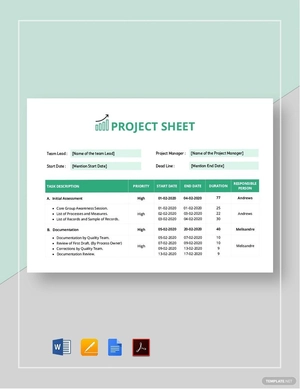 Project Sheet Template