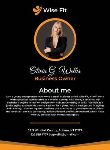 Free Business Self Introduction Template to Edit Online