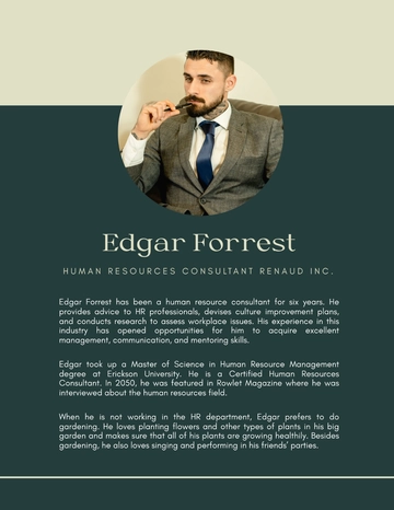Free Consultant Professional Bio Template to Edit Online