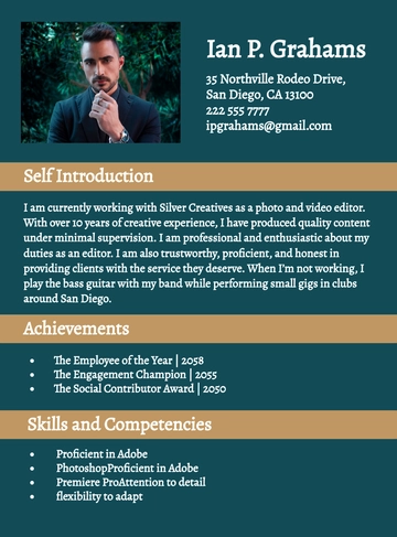 Free Employee Self Introduction Template to Edit Online