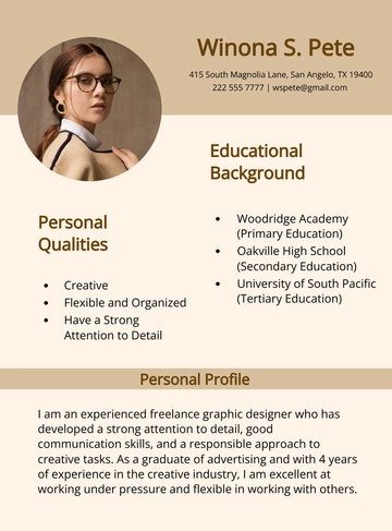 Free Resume Self Introduction Template to Edit Online