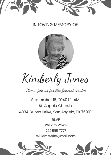 Free Elegant Communication Funeral Invitation Template to Edit Online