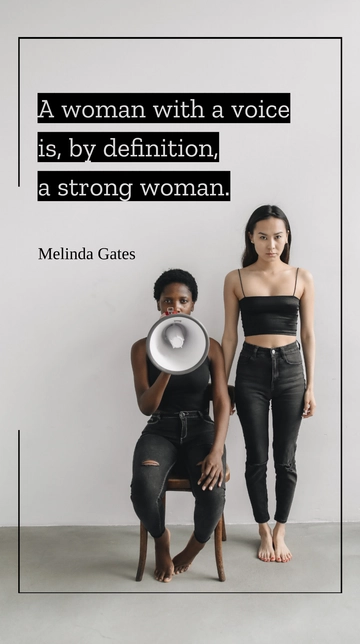 Free Melinda Gates - A Woman with a Voice is a Strong Woman Quote Template to Edit Online